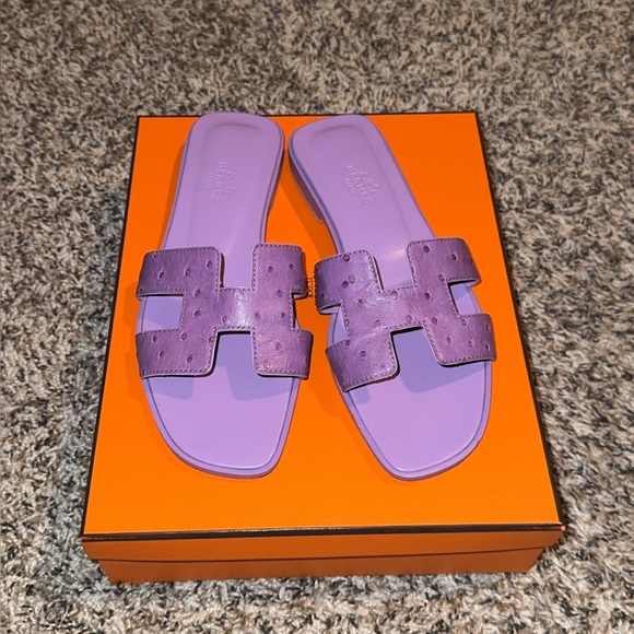 Hermes Oran Sandals (ostrich) - Picture 1 of 3